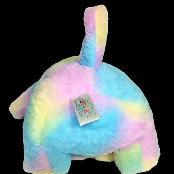 Spark Create Imagine Elephant Multicolor Tie Dye Rattle Crinkle Toy Plush 9" - Picture 6 of 8